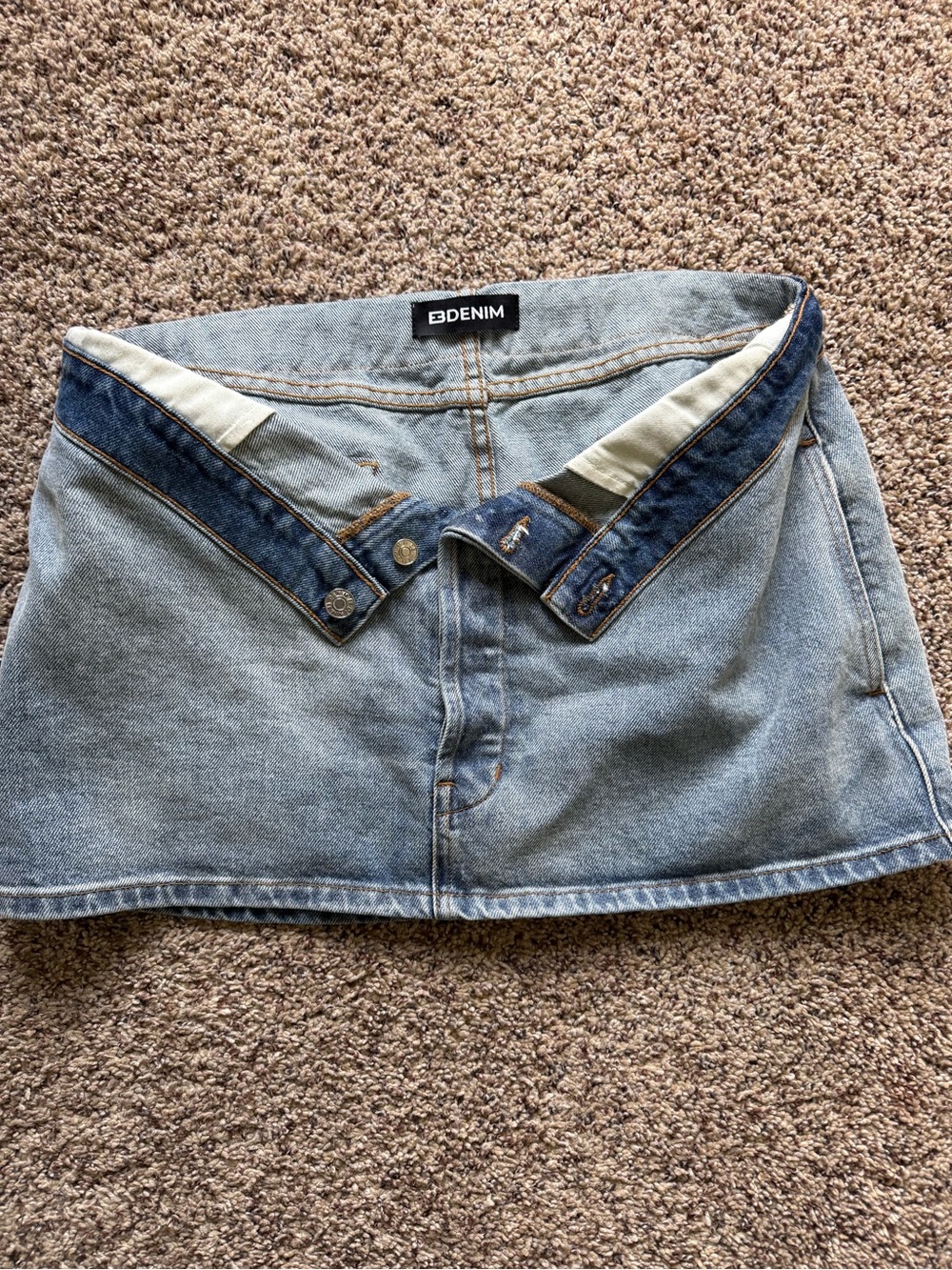 EB Denim Light Blue Denim Mini Skirt